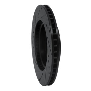 Nissan TIIDA Brake Rotor (1) - Front Right - R1 Concepts - Drilled & Slotted - Black - `07-`17